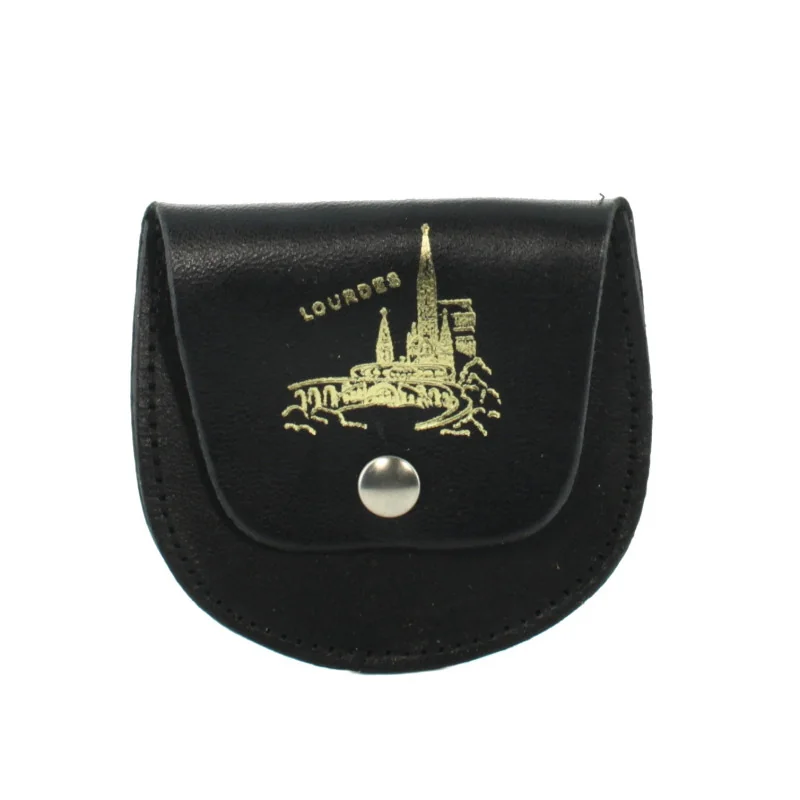 Black Leather Case for Rosary Sanctuary of Lourdes