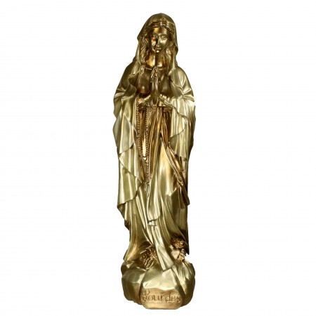 Statua Madonna di Lourdes d'oro in resina 80 cm