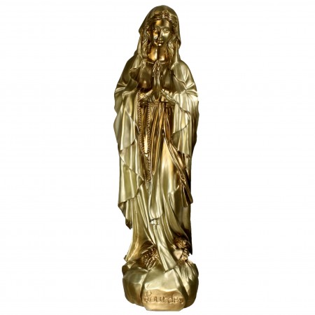 Statua Madonna di Lourdes d'oro in resina 80 cm