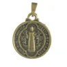 Médaille de Saint Benoit en métal imitation bronze 18mm