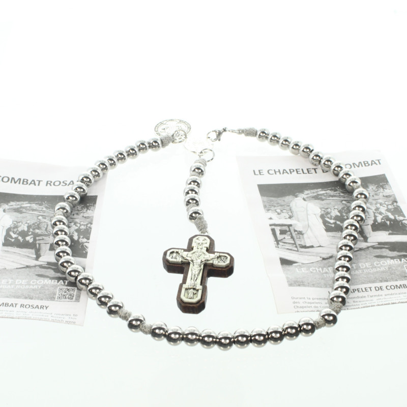 Collier Chapelet En Bois Avec Médaille St Benoît - Chapelet Catholique Fait Main - Cadeau Religieux - 7