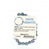 Bracciale in ematite e agata blu con croce in metallo
