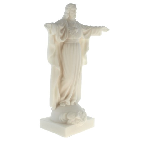 Statua in alabastro bianco del Sacro Cuore di Gesù 20cm