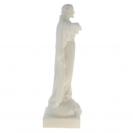 Statua in alabastro bianco del Sacro Cuore di Gesù 20cm