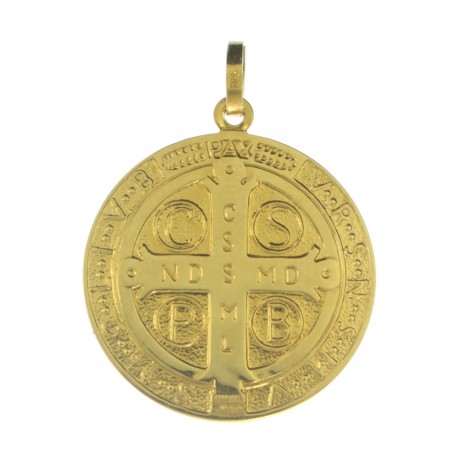 Medaglia di San Benoit in oro 9 carati 25mm