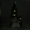 Statua di Angeli e Albero di Natale Luminoso in Resina 36cm