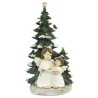 Statua di Angeli e Albero di Natale Luminoso in Resina 36cm