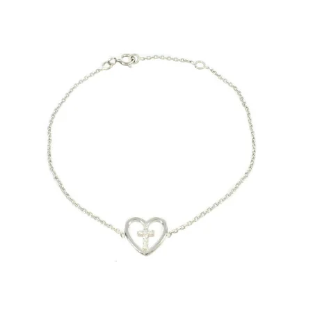 Bracelet en argent d'une Croix dans un coeur