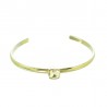 Bracciale rigido dorato con pietra simil diamante