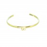 Bracciale rigido dorato con pietra simil diamante