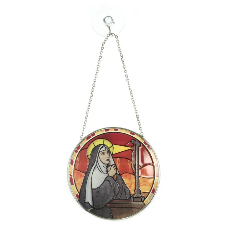 Stained glass pendant Saint Rita to hang
