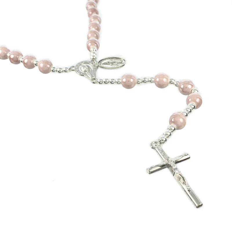Chapelet de la Vierge Miraculeuse en perle rose