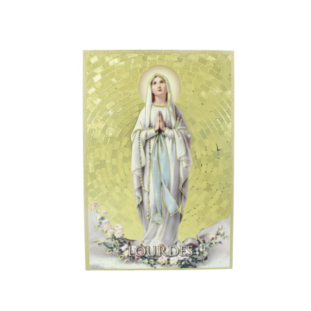 Tableau Sacré Notre-Dame Avec Mosaïque Dorée Sur Bois - 18x24 Cm | Fabriqué En Italie Par Frères Bonella - 10