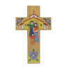 Croce della Sacra Famiglia in legno 15 cm
