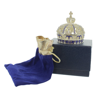 Boite à chapelet Couronne dorée de 9cm