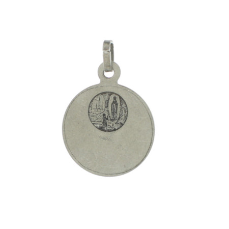 Médaille Colombe du Saint Esprit argentée et bleu 18mm