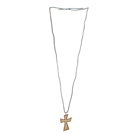 Collier avec Croix en bois d'érable deux tons