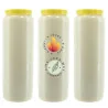 3 candele bianche da novena in cera vegetale