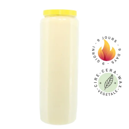 3 candele bianche da novena in cera vegetale