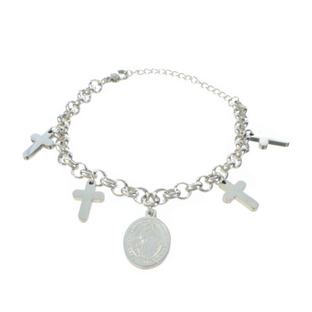 Bracciale con 4 croci e...