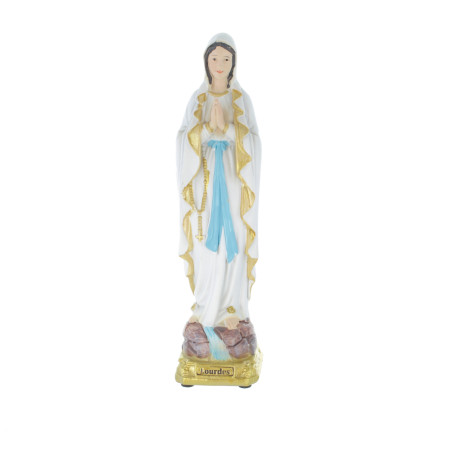 Statue Notre Dame de Lourdes Blanche de 15cm en résine