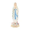 Statua di Nostra Signora di Lourdes con 2 medaglie in resina 15 cm