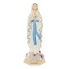 Statua di Nostra Signora di Lourdes con 2 medaglie in resina 15 cm