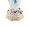 Statua di Nostra Signora di Lourdes con 2 medaglie in resina 15 cm