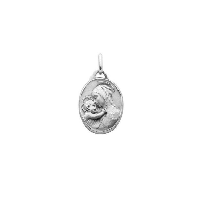 Medaglia d'argento della Vergine e del Bambino 21 mm