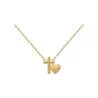 Collier en Plaqué Or Croix et Coeur