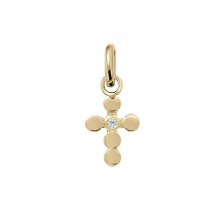 Croix en plaqué or 40mm avec strass