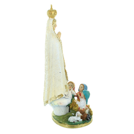 Statue de Notre Dame de Fatima de 22cm en résine dorée