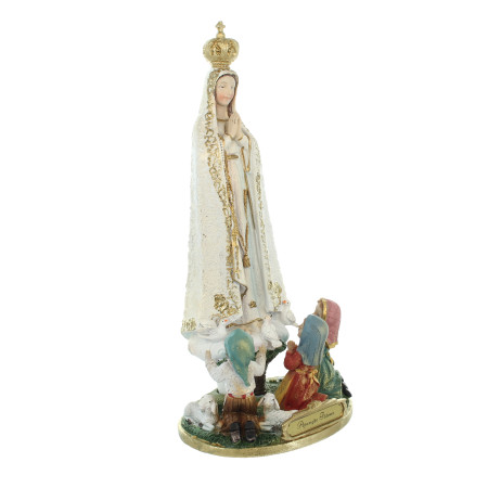Statue de Notre Dame de Fatima de 22cm en résine dorée