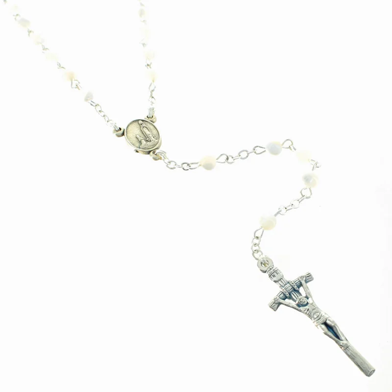 Mother of Pearl Rosary with Pastoral Cross and Heart of the Apparition of Lourdes