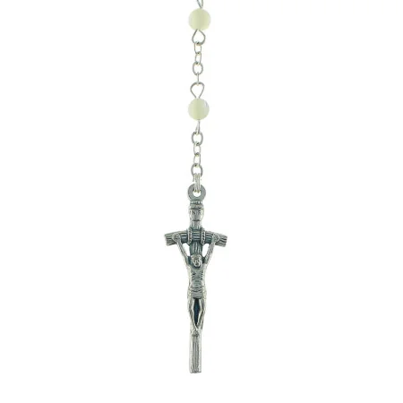 Mother of Pearl Rosary with Pastoral Cross and Heart of the Apparition of Lourdes