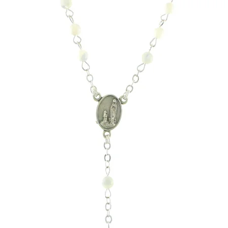 Mother of Pearl Rosary with Pastoral Cross and Heart of the Apparition of Lourdes