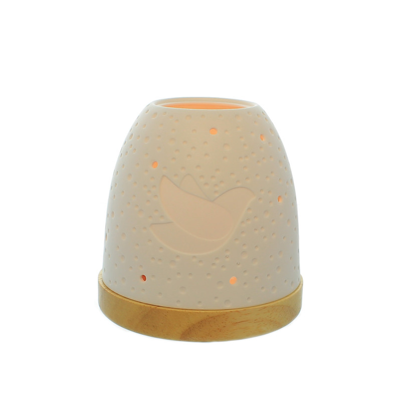Photophore Colombe en Porcelaine
