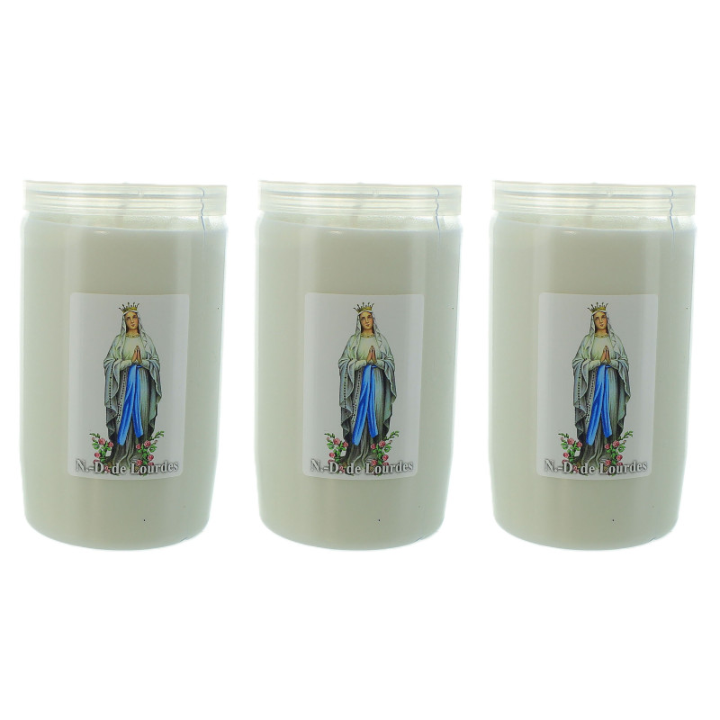 Bougie LED Vierge Miraculeuse Avec Sticker Apparition De Lourdes - Bougie De Prière Sécurisée, Sans Flamme