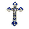 Croce quadriloba in metallo smaltato blu di 13 cm