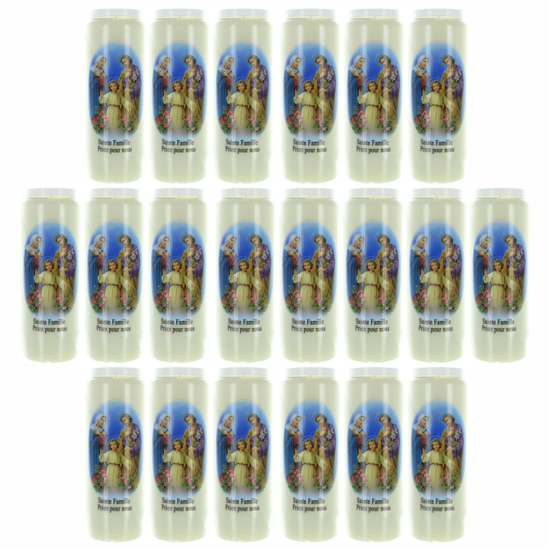 Set di 20 candele della novena Sacra Famiglia - 17,5 cm