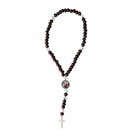 Chapelet dizainier de Saint Christophe pour voiture avec carte de l'Apparition de Lourdes et de Saint Christophe