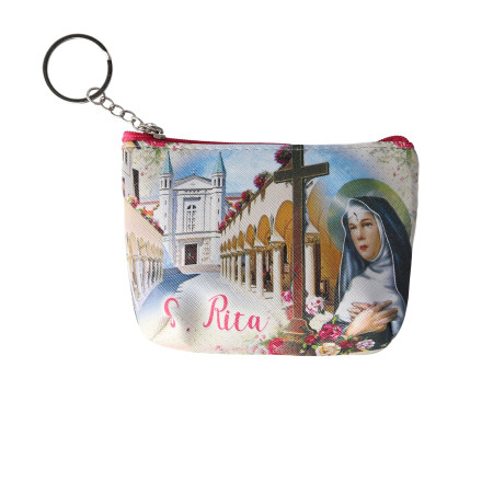 Porte Monnaie de Sainte Rita avec un porte clés