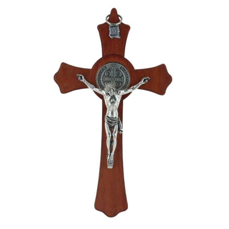 Crocifisso di legno di San Benedetto 20cm