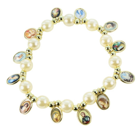 Bracelet en perles nacrées...