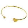 Bracciale aperto placcato oro con cuore
