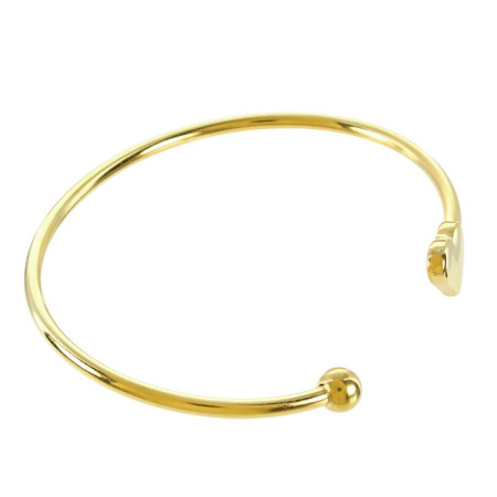 Bracciale aperto placcato oro con cuore
