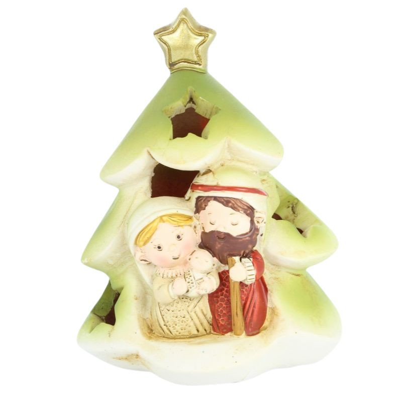 Crèche De Noël Lumineuse En Papier - Décoration 3D 16x16cm - éclairage LED USB - Bois