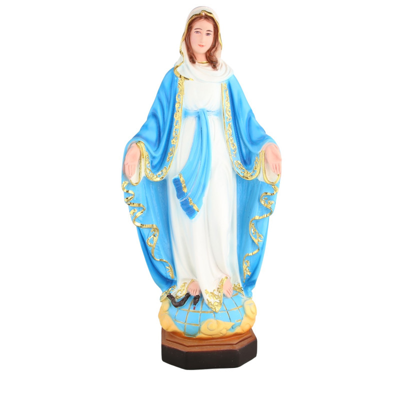 Statue de la Vierge Miraculeuse Robe Blanche en résine 40cm