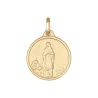 9-carat gold round Our Lady of Lourdes medal 1.4cm
