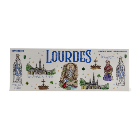 Tablette chocolat au lait 300g et image de Lourdes